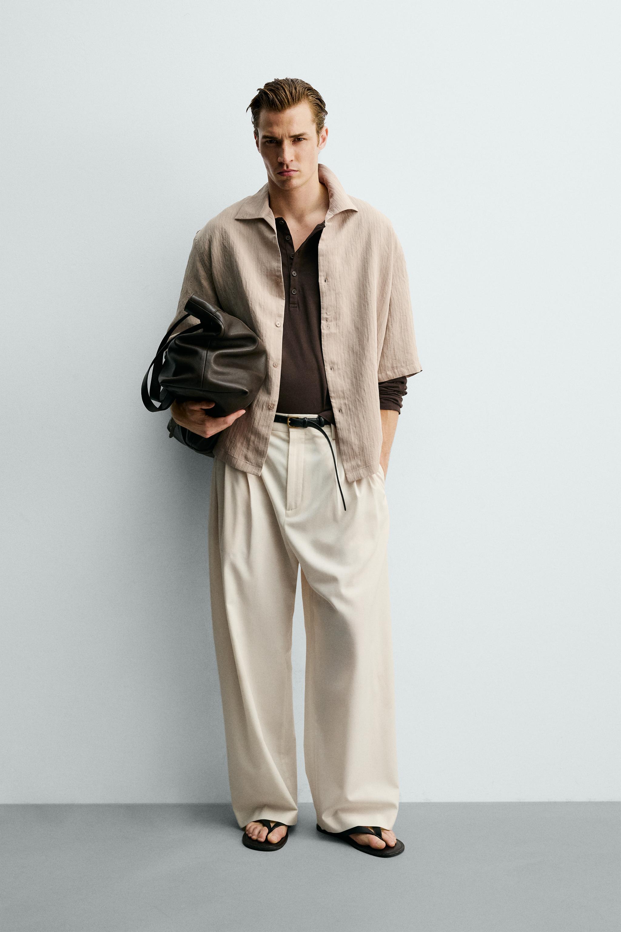 STRIPED JACQUARD BOXY FIT SHIRT